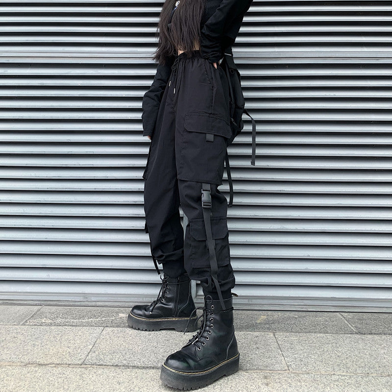 Black Cargo Pants UB98463