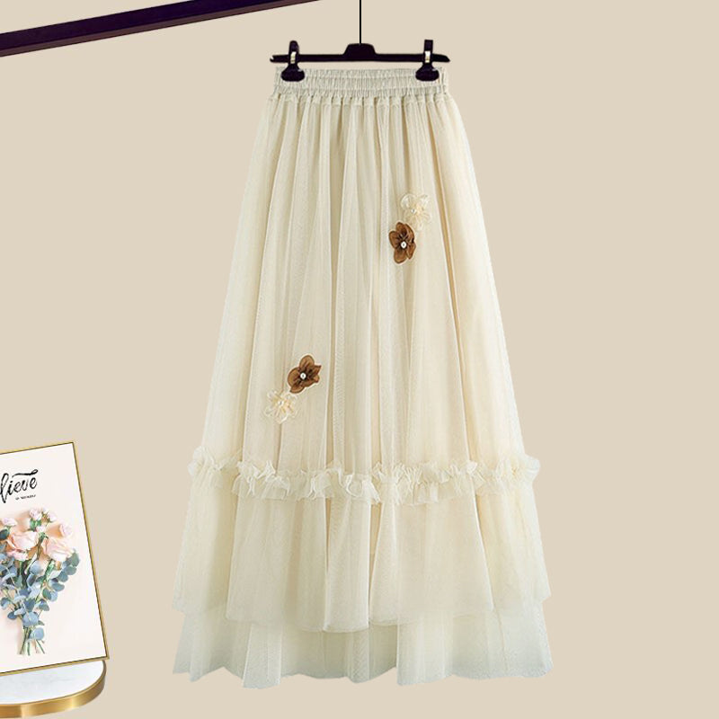 Knitted sweater + suspender dress 2-piece set UB98571