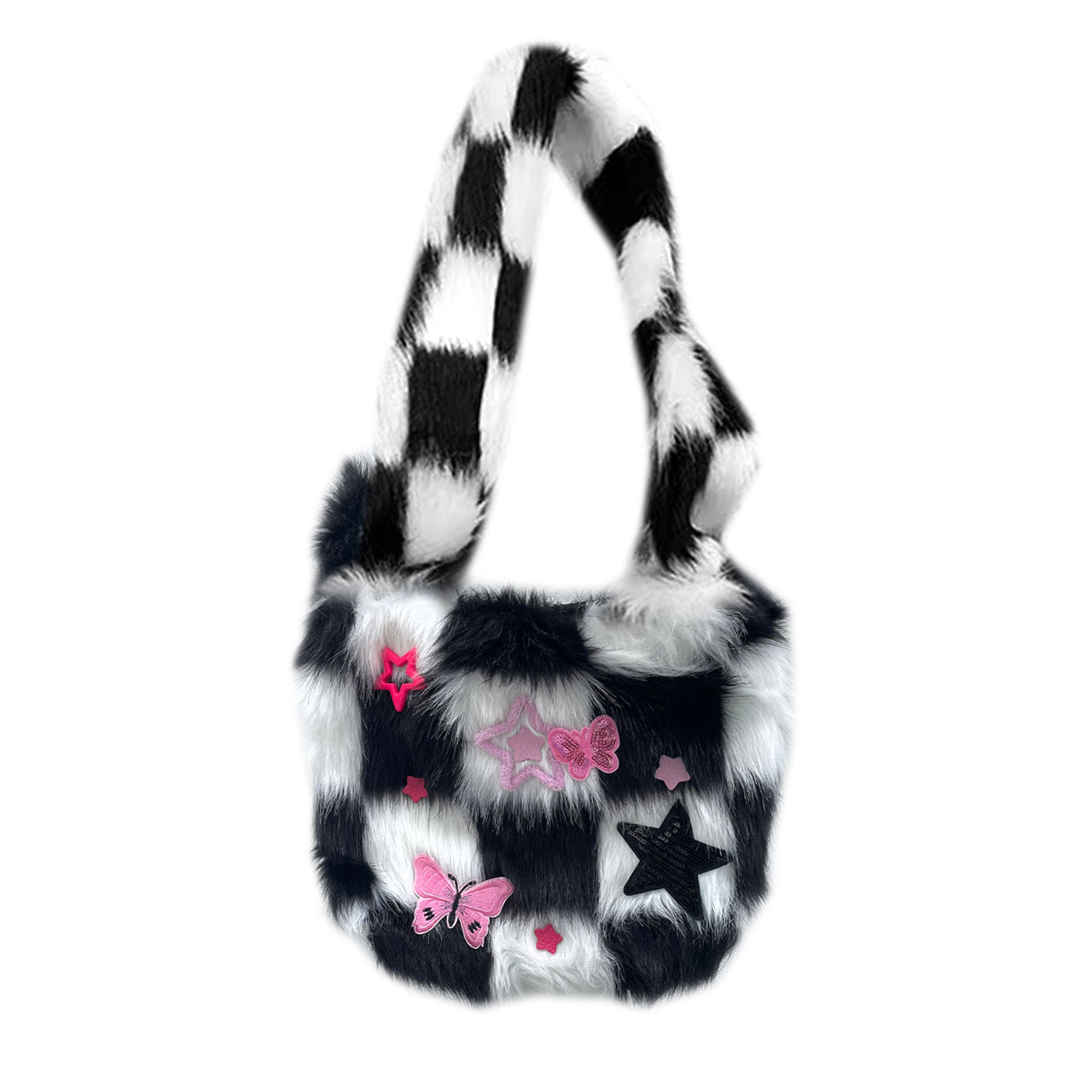 Star Checkerboard Plush Bag UB98154