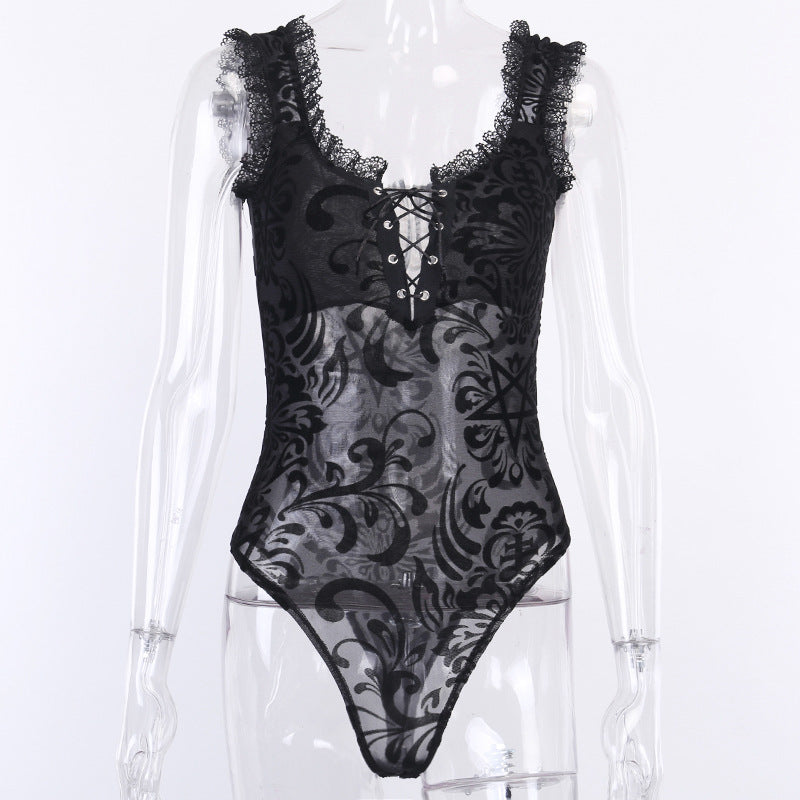 Black Lace Vest UB98413
