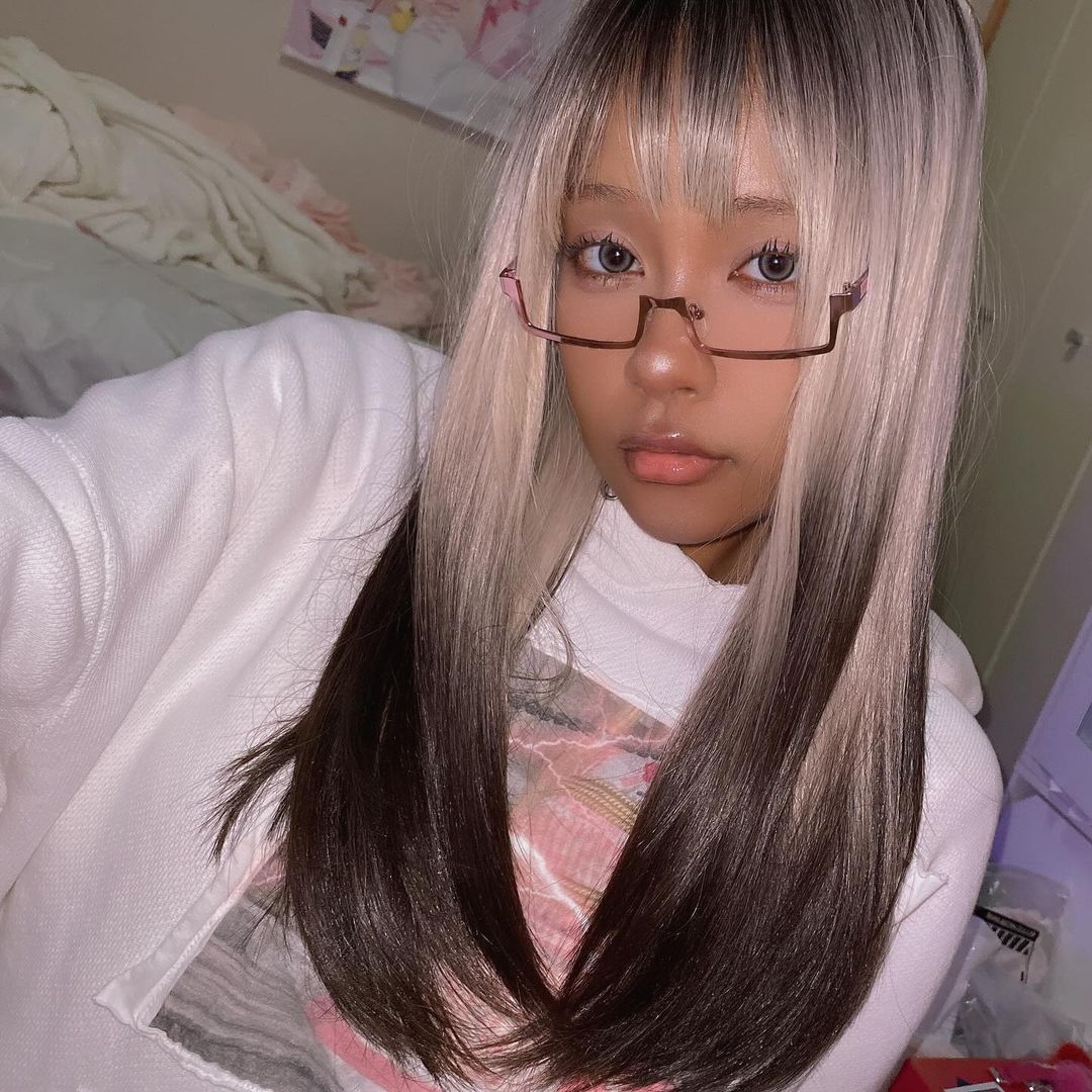Gray Gradient Black Wig UB99101