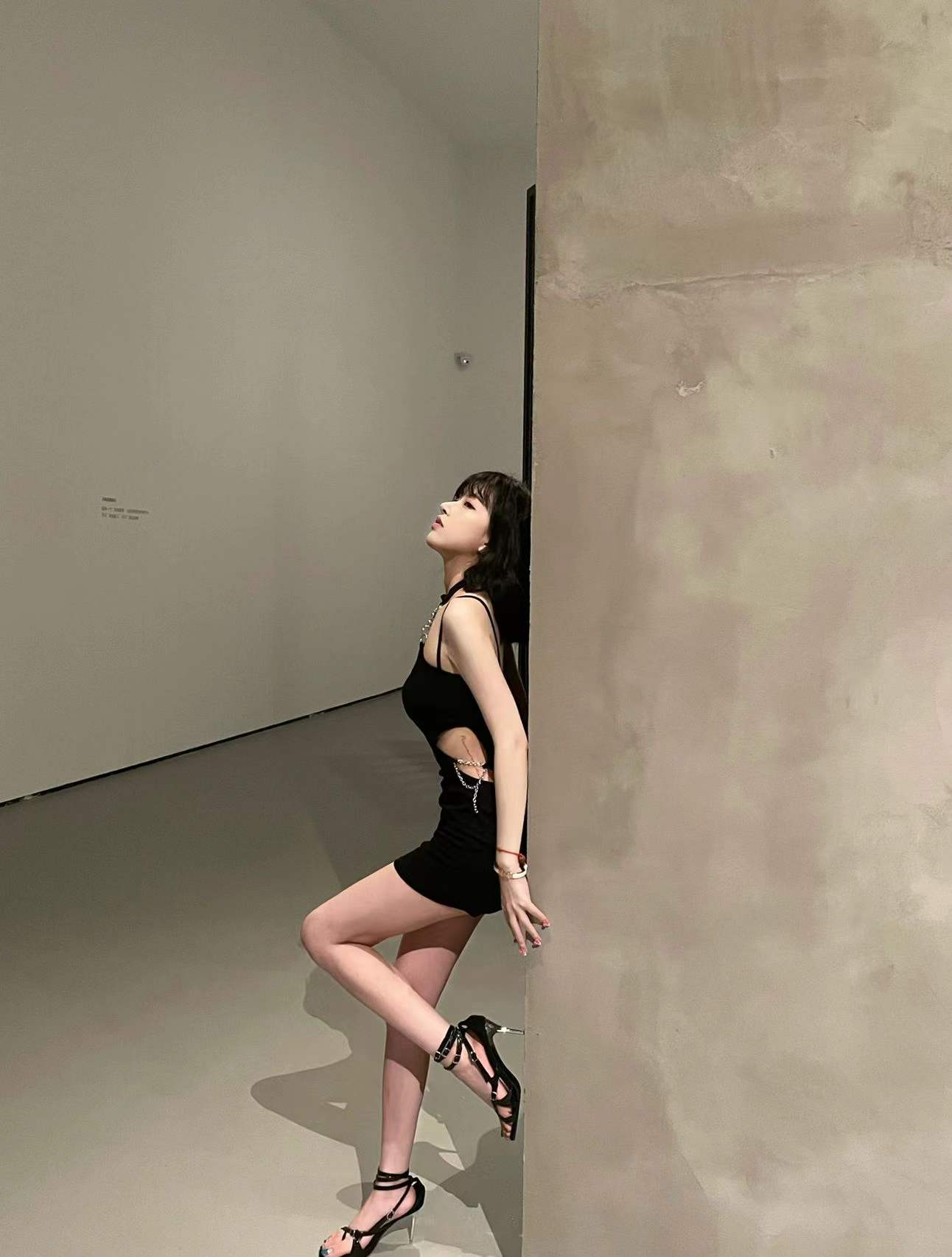 Chain Black Suspender Dress UB98338