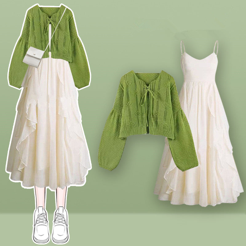 Cardigan + Dress Two-piece Set UB99249