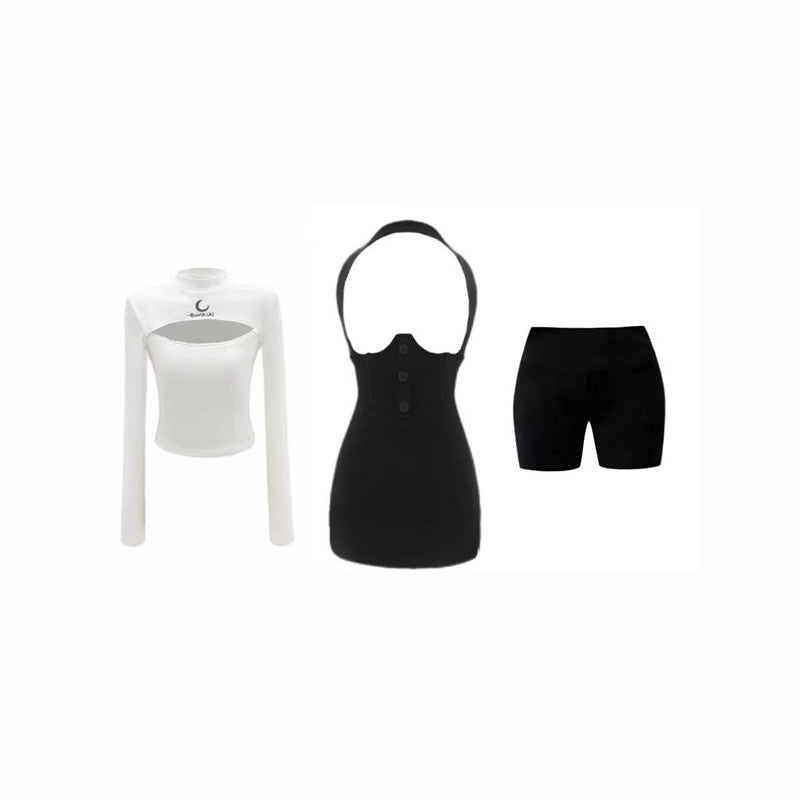 Sweet Cool T-shirt + Suspender Skirt Set UB98547