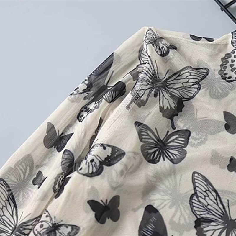 "BUTTERFLY THIN MESH" LONG SLEEVE K060401