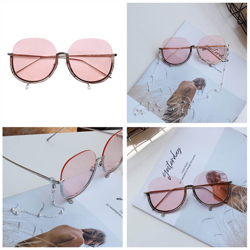 Vintage Half Frame Sunglasses (Gift Chain) K052504