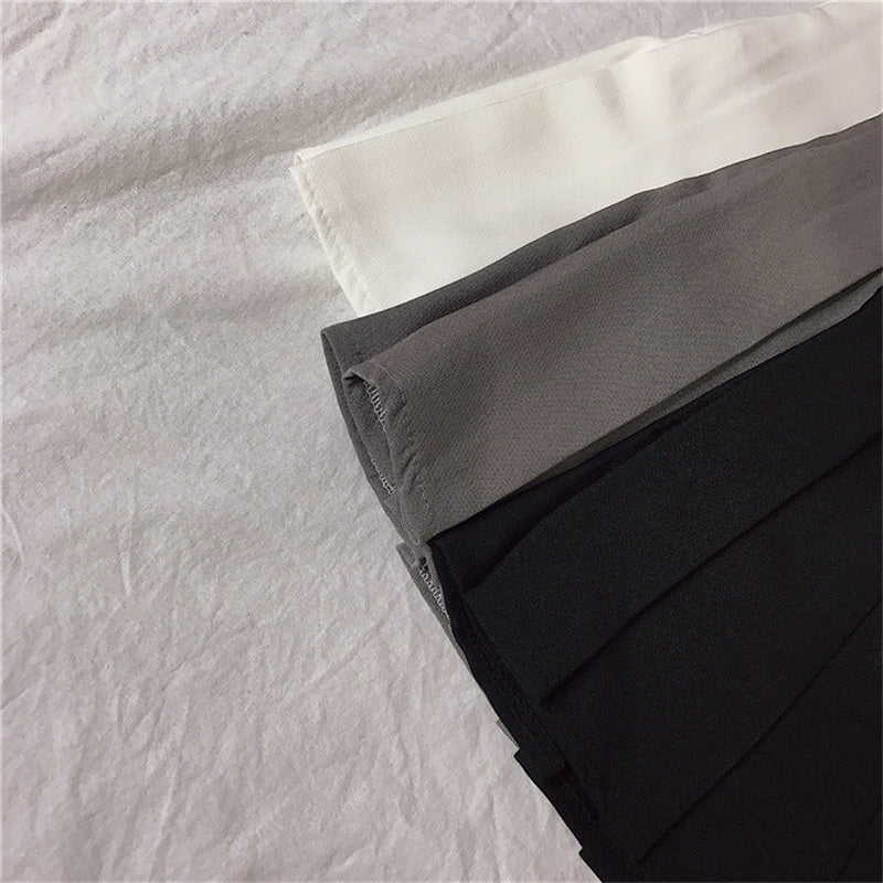 "WHITE/BLACK/GRAY HIGH WAIST" PLEATED SKIRT K082903