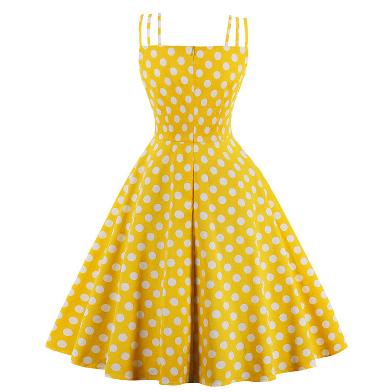 "SLING POLKA DOT PRINT" DRESS H042305