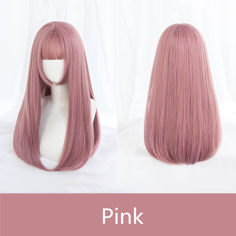 Princess Lolita Cut Pink Long Straight Wig ER5794
