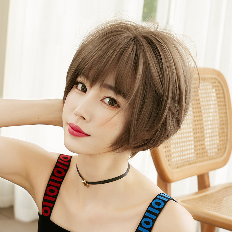 "BROWN SHORT STRAIGHT" WIG H041908