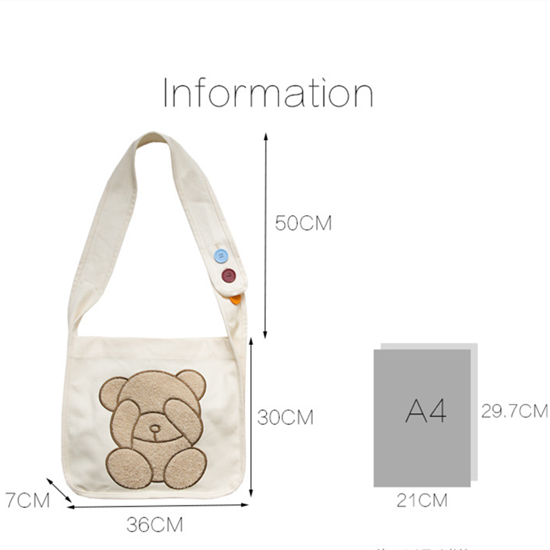 CUTE EMBROIDERY LOVELY BEAR SHOULDER BAG UB2621