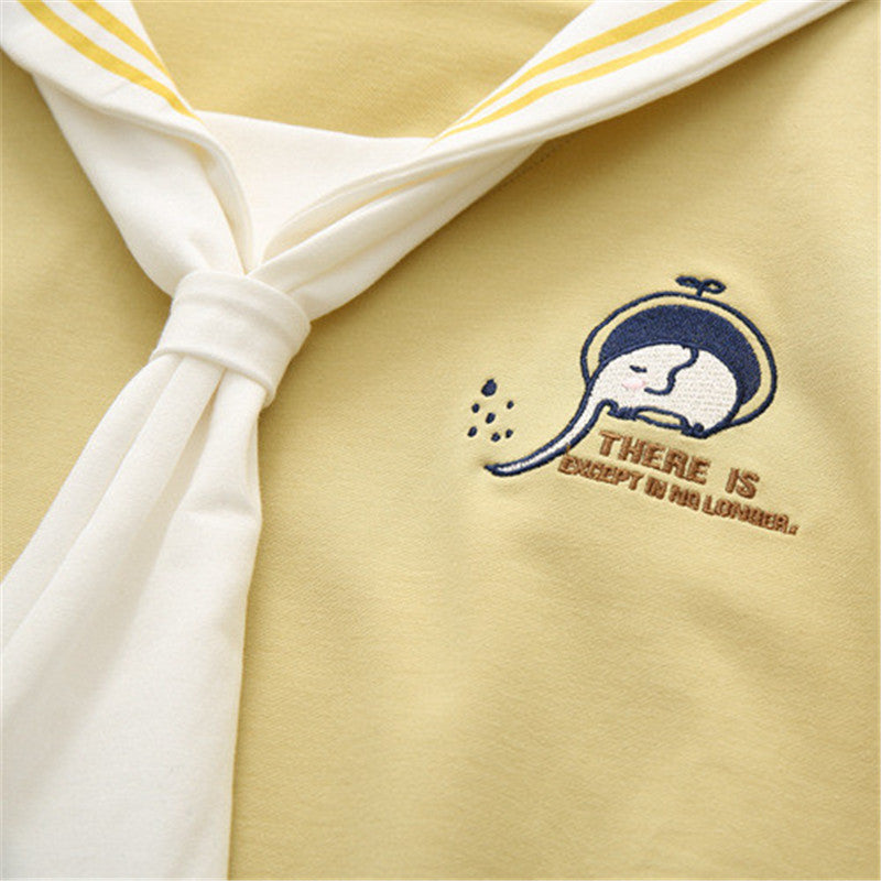 NAVY COLLAR FAKE TWO PIECE PULLOVER UB3138