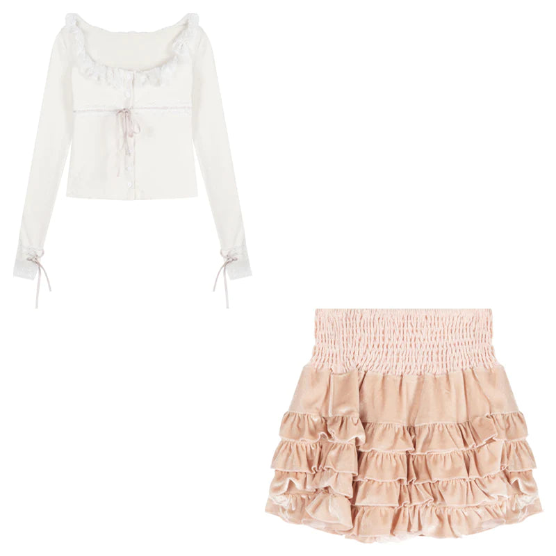 CUTE TOP + SKIRT TWO-PIECE SET UB98089