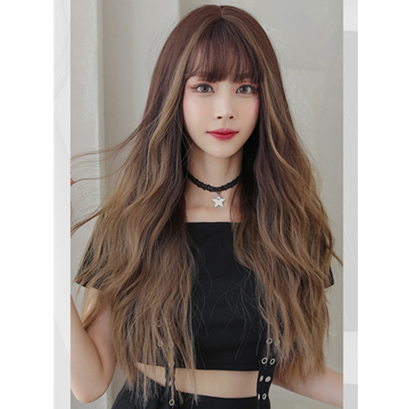AIR BANGS HIGHLIGHT GRADIENT LONG CURLY WIG UB2580