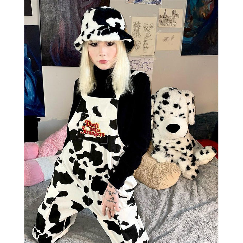 "COW PATTERN PLUSH FISHERMAN" HAT N051809