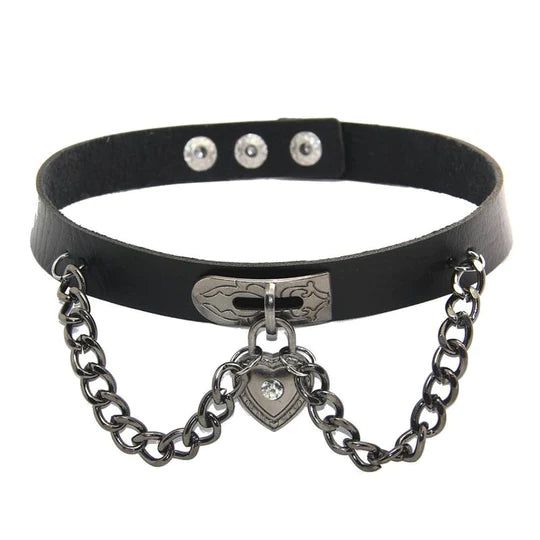 Goth Punk Chain Heart Chokers UB96041