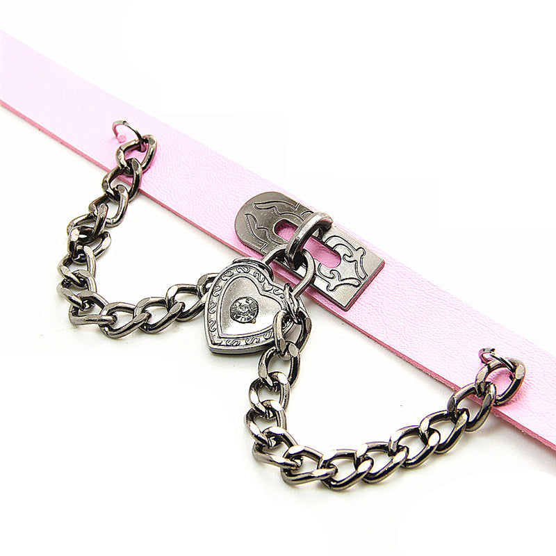 "GOTH PUNK CHAIN HEART" CHOKERS K052906