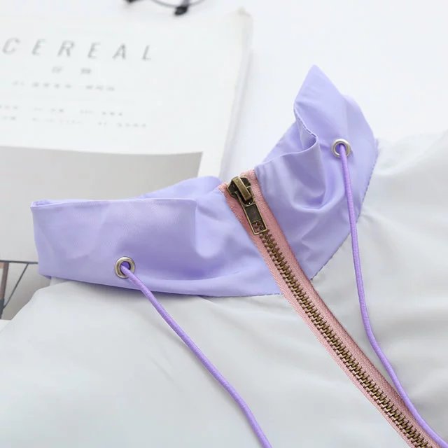Color matching embroidery thin cotton jacket UB2059