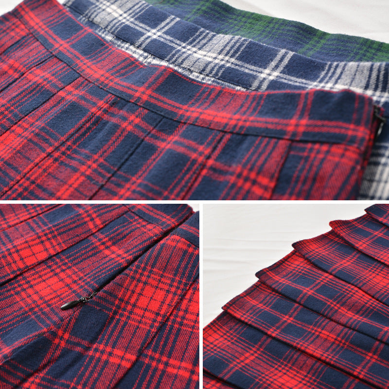 "PLAID WOOLEN" SKIRT K052702