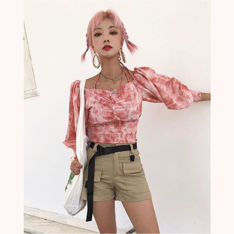 FASHION CASUAL OVERALLS SHORTS WITH BELT K070208