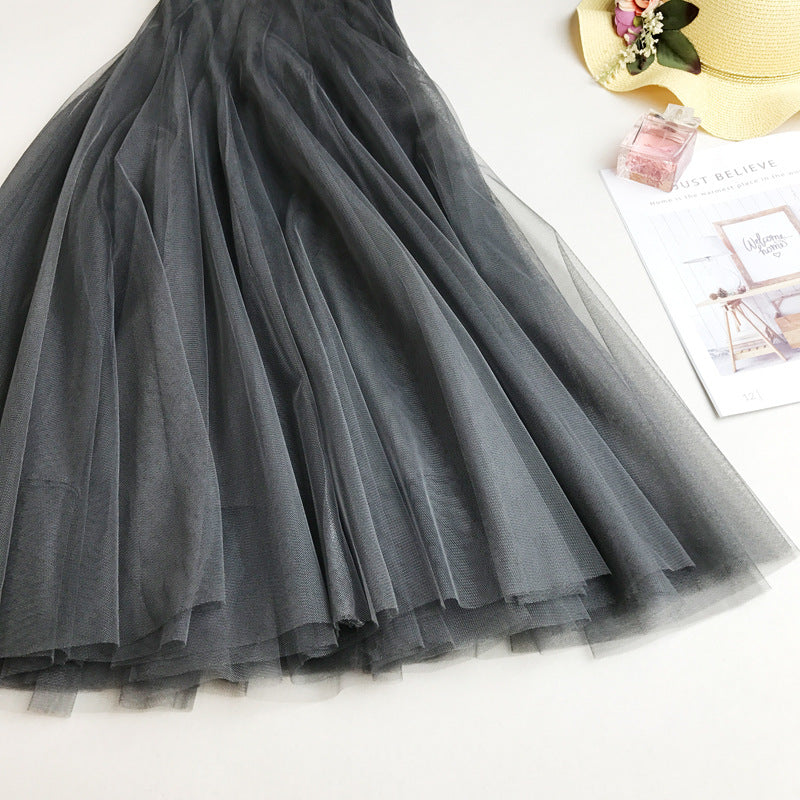 "4 COLORS MESH FLUFFY" SKIRT K112208