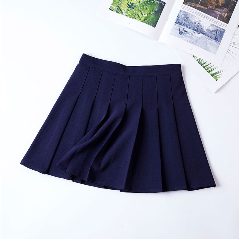 "CANDY-COLORED ELASTIC WAIST" PLEATED SKIRT K112207