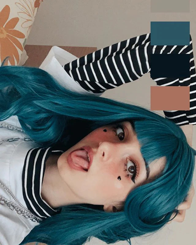 BLUE-GREEN WIG UB98038