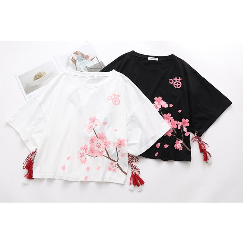 "CHERRY BLOSSOM TASSEL" SHORT SLEEVE K092511