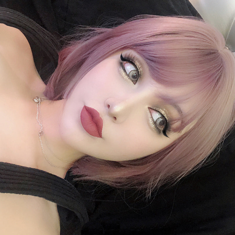 "CUTE PURPLE SHORT STRAIGHT" WIG Y040401