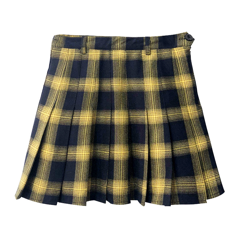 "VINTAGE PLAID" PLEATED SKIRT K040902