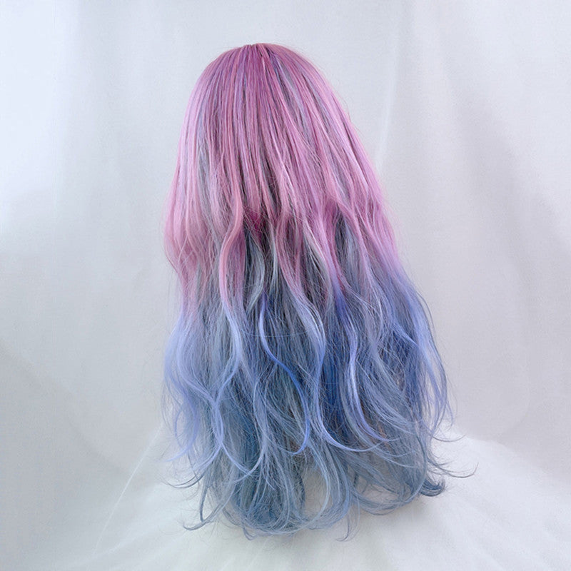 PURPLE GRADIENT BLUE LONG CURLY WIG UB3283