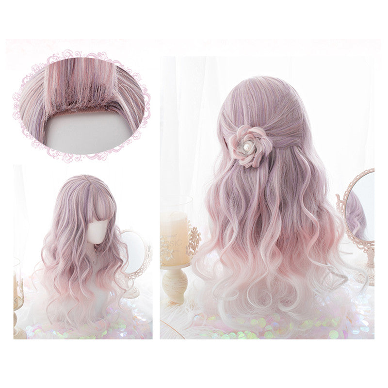 "DREAMY PINK PURPLE" LONG CURLY WIG K102313