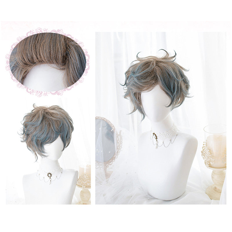 "HARAJUKU GRADIENT LINEN BLUE SHORT" WIG K102321