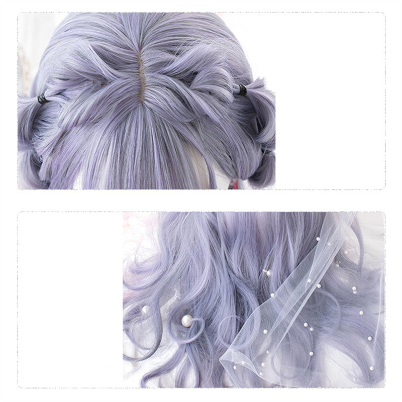 "GRAY-VIOLET LONG CURLY" WIG K102312