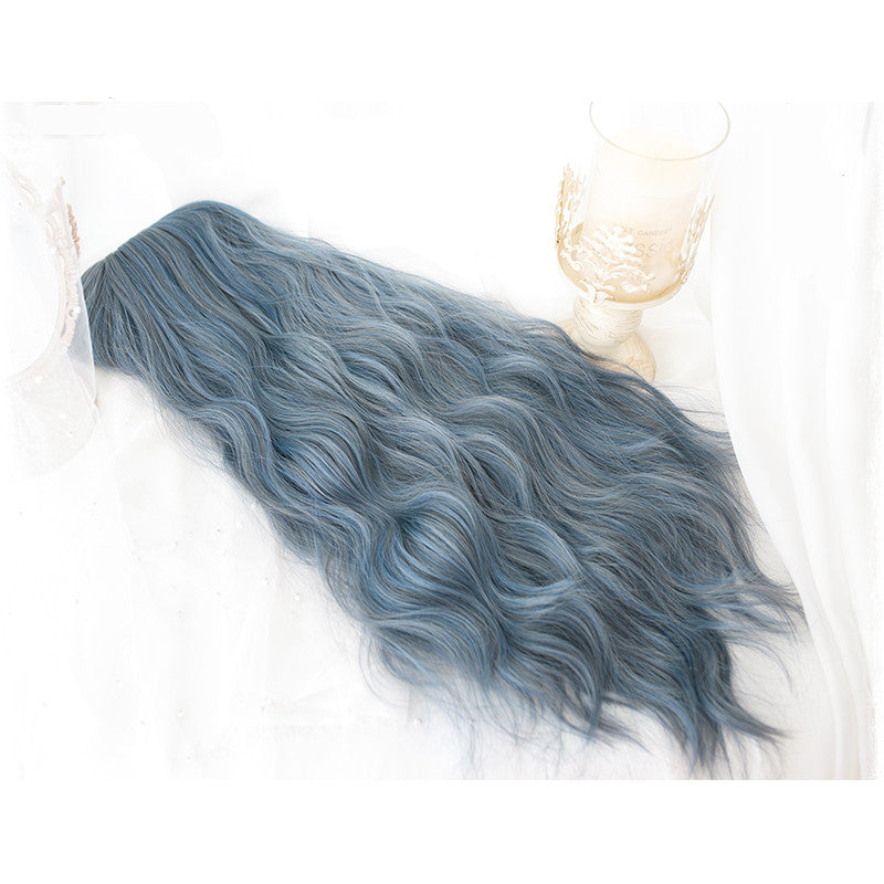 "MIXED GRAY-BLUE LONG CURLY" WIG K102316