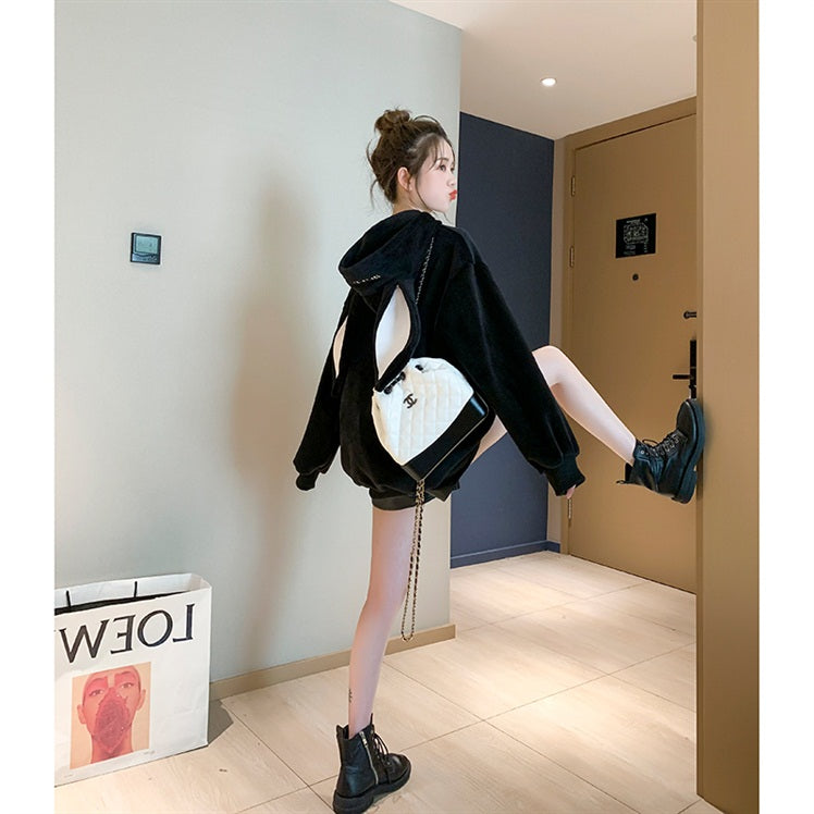 "SOMETIME" BUNNY EARS THICK HOODIE UB2649