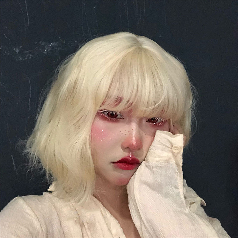 "SHORT BLONDE CURLY HAIR" WIG H081803