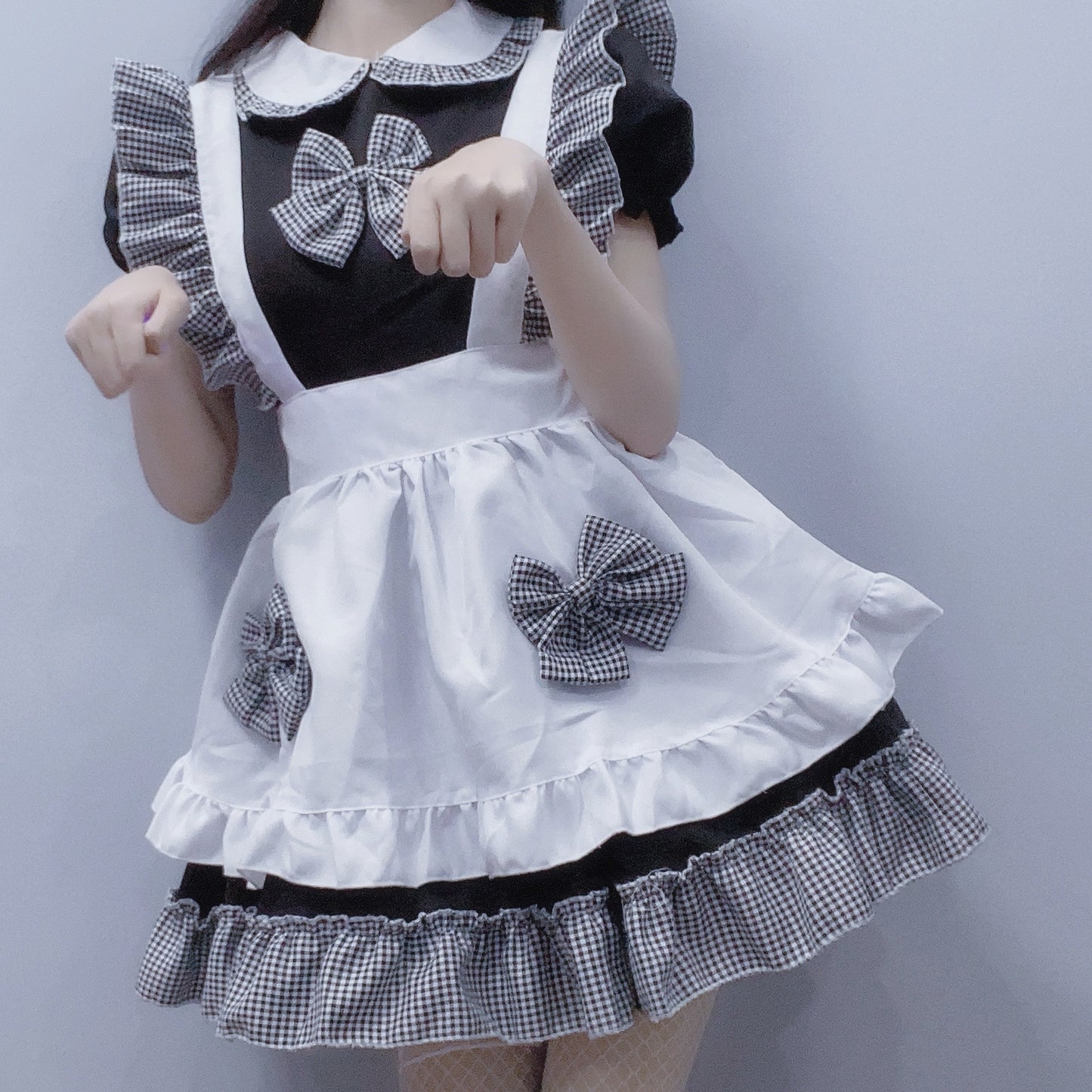 "LOLITA CUTE PLAID BOW" MAID OUTFIT DRESS N050120