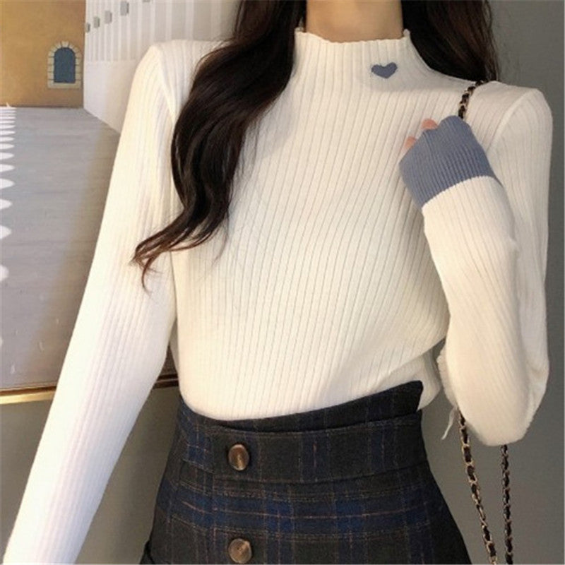 Loving Half High Neck Long Sleeve Bottoming Shirt UB3229