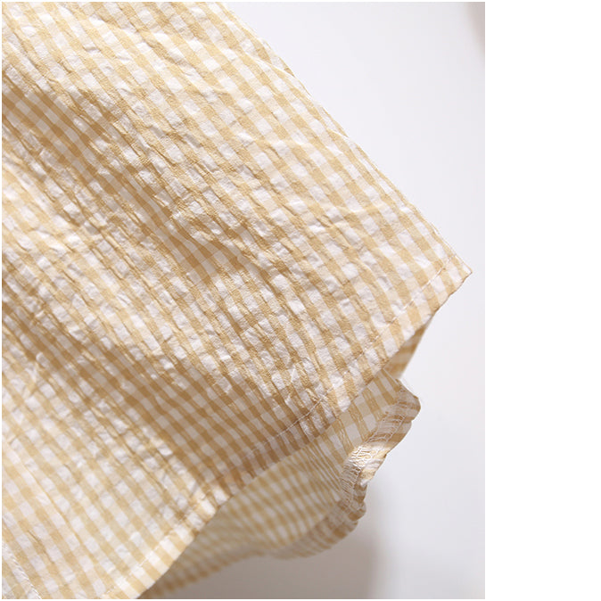 Plaid Strapless Shirt Short Pants Two piece Set UB6307