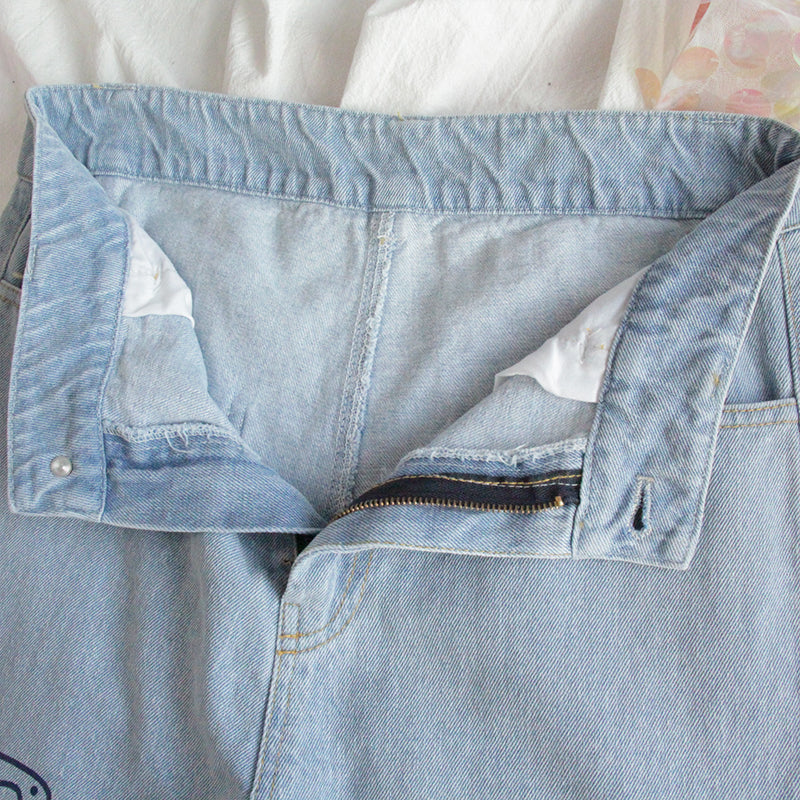 “CUTE CARTOON ANIMAL PRINT" JEANS K080301