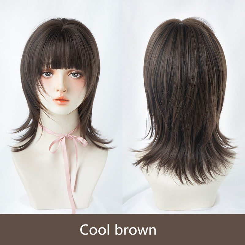 NATURAL BROKEN HAIR COLD BROWN SHORT WIG UB3334