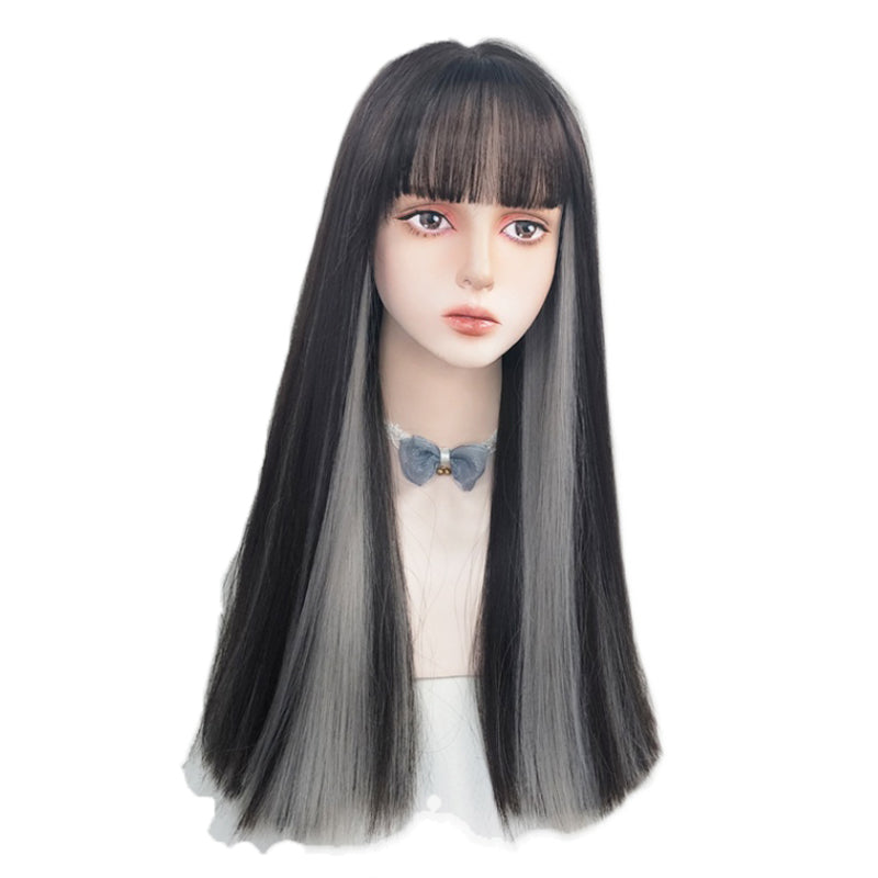 GRADIENT GREY STRAIGHT HAIR WIG H082004