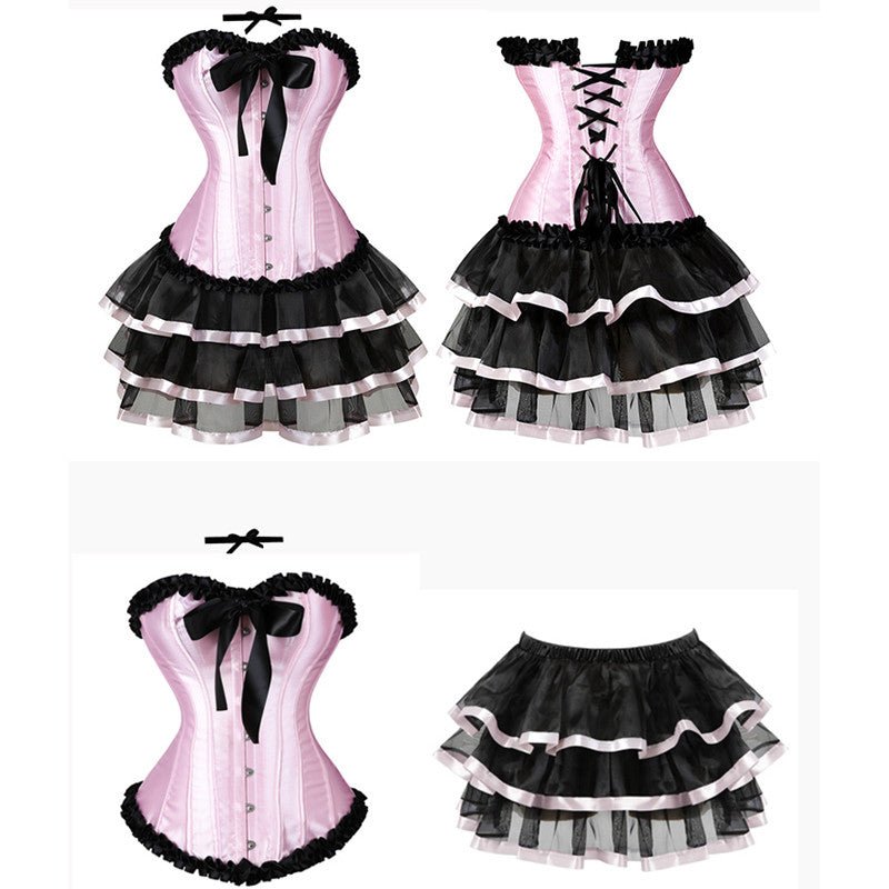 PINK BLACK LACE BUNNY OUTFIT UB2774