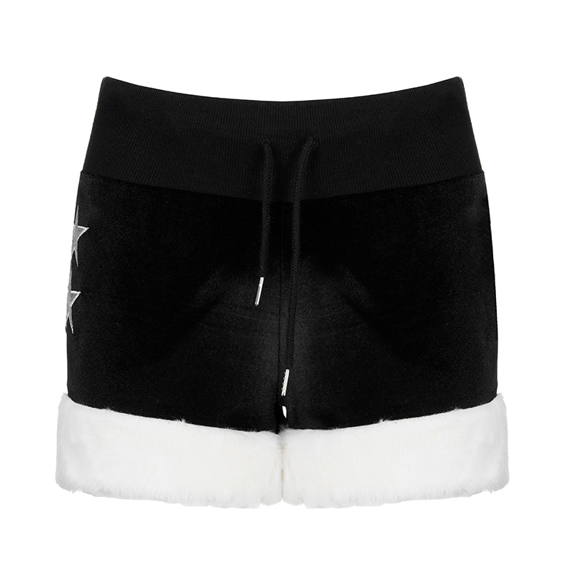 Black Plush Shorts UB96063