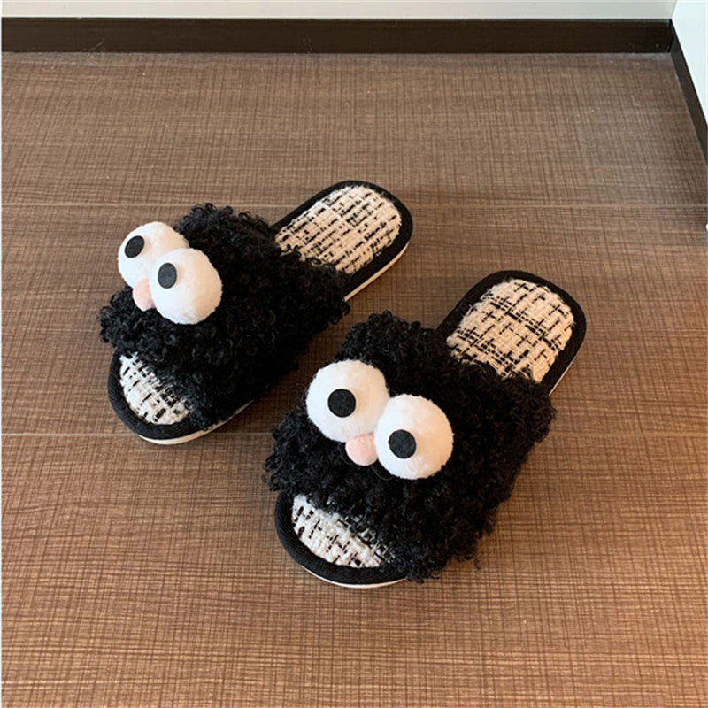 Cartoon Big Eyes Creative Funny Cotton Slippers UB3262
