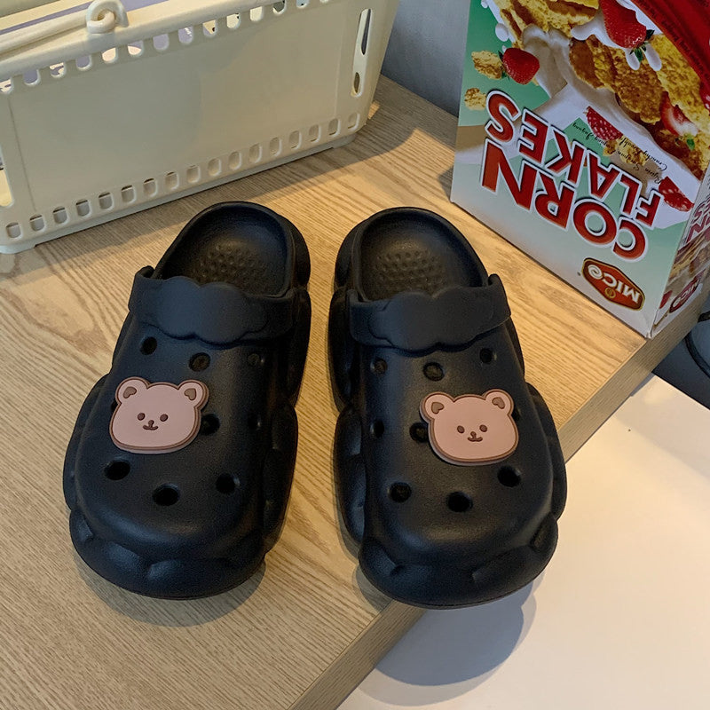 Cute Bear Cartoon Hole Shoes Slippers UB3252