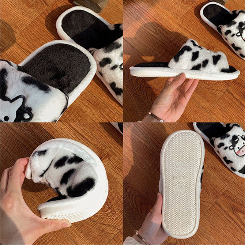 Plush Cow Household Cotton Slippers UB3260