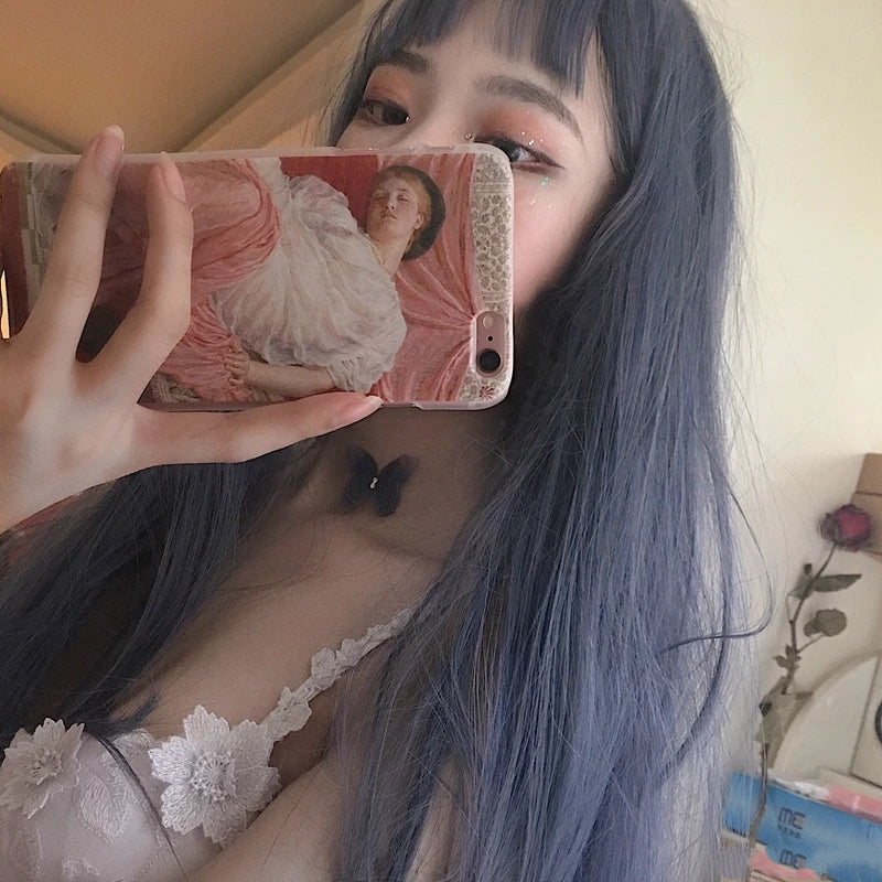 "GREEN / BLUE GRAY LONG STRAIGHT" WIG K071708