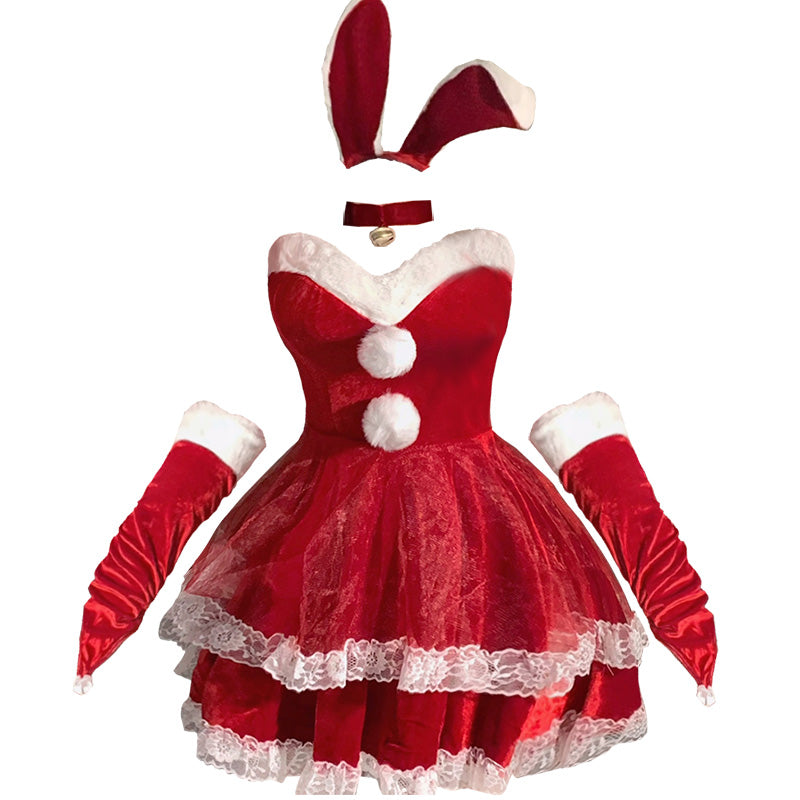 RED/PINK CUTE PLUSH BUNNY GIRL DRESS UB3518